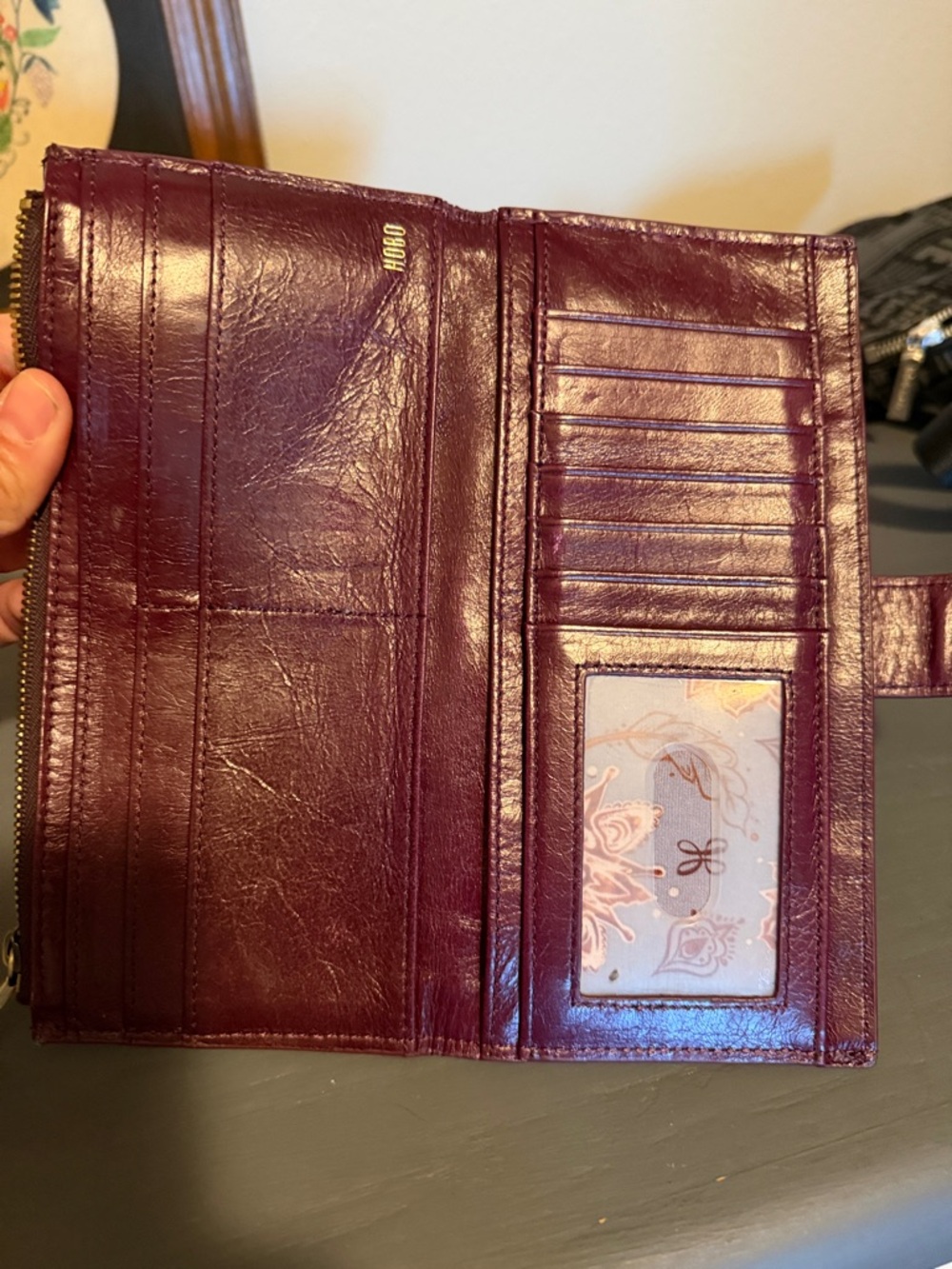 HOBO Dark maroon Leather Wallet Organizer - Picture 2 of 9